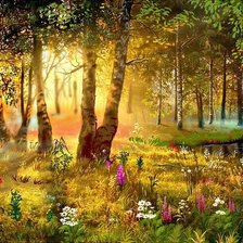 Схема вышивки «Лес»