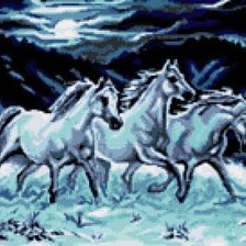 Схема вышивки «лошадки большие»