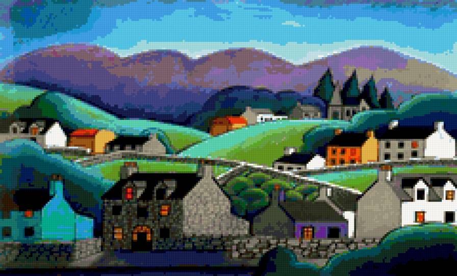 городок - картина - предпросмотр