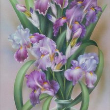 Схема вышивки «ирисы в вазе»