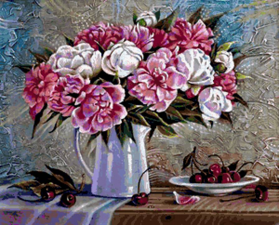 пионы в вазе - предпросмотр