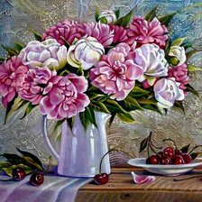 пионы в вазе