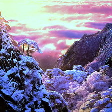 Схема вышивки «рассвет в горах»