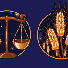 Схема вышивки «весы и дева»