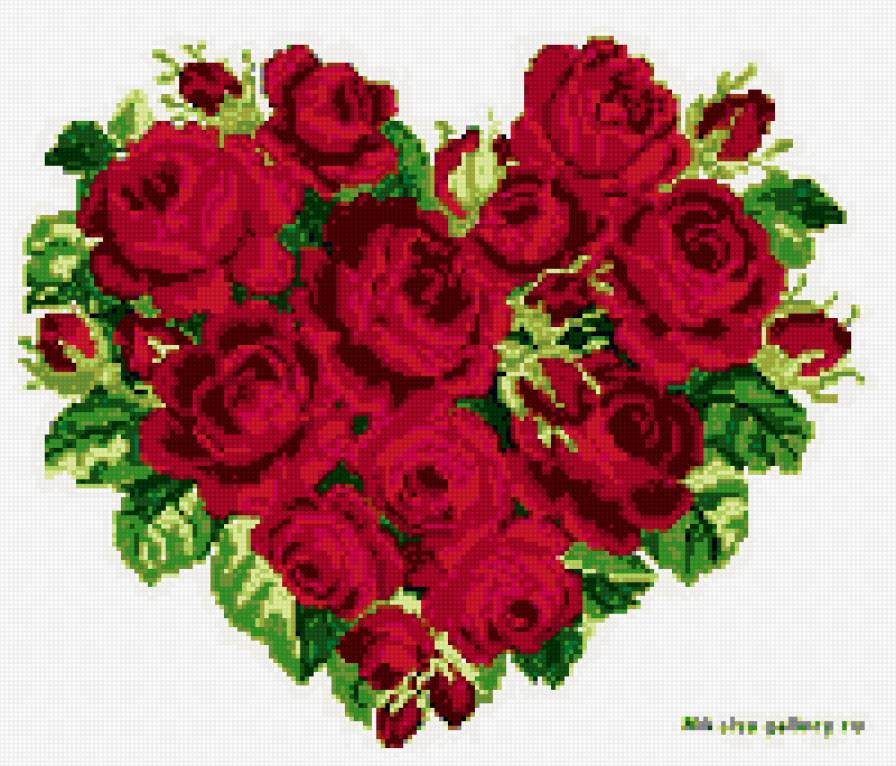 сердце из роз - розы, цветы, сердце - предпросмотр