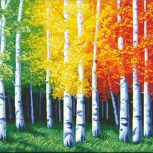 Схема вышивки «берёзки»