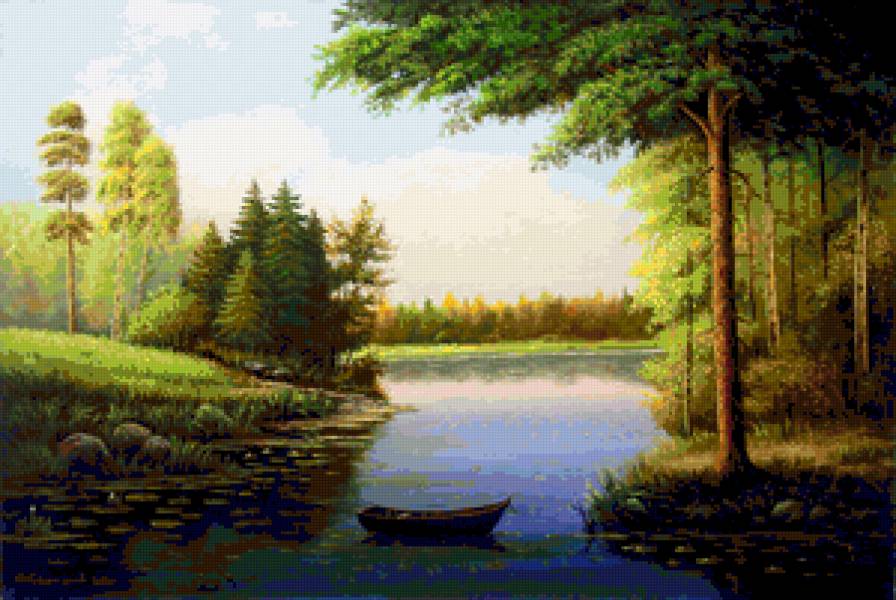 пейзаж - природа, озеро, лес, пейзаж - предпросмотр