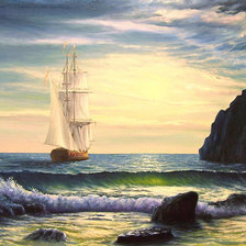 Схема вышивки «морской пейзаж»