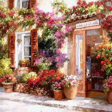 Схема вышивки «цветочная улица»