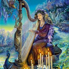 Схема вышивки «Жезефина Уолл  "Арфистка"»