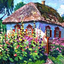 Схема вышивки «Украинская хата»