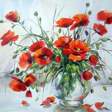 Схема вышивки «маки»