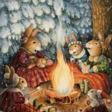 Схема вышивки «зайцы-1»