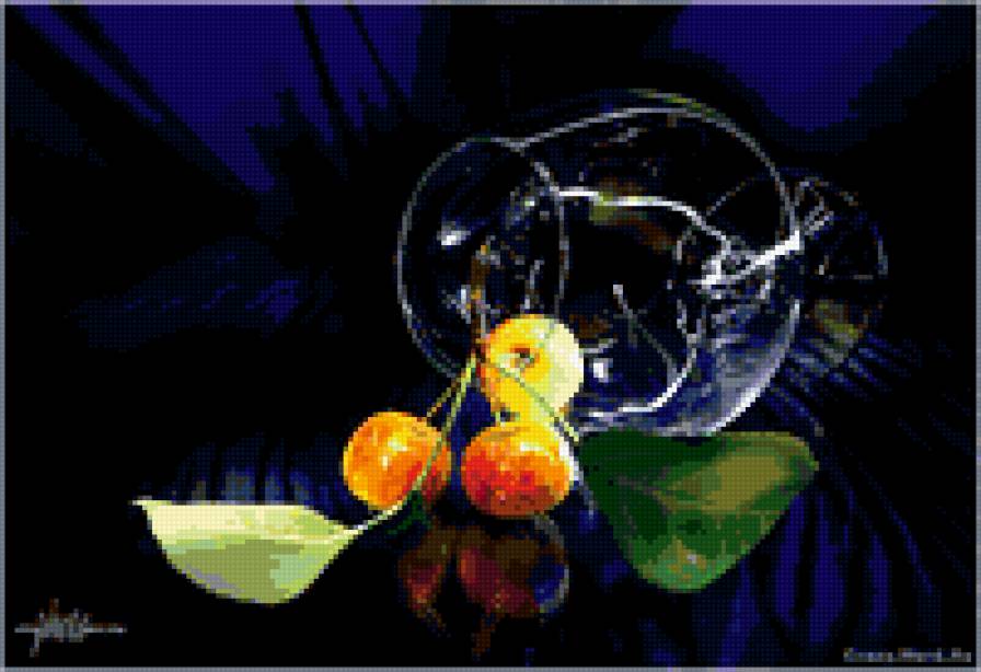 ягода и бокал - натюрморт, фрукты - предпросмотр