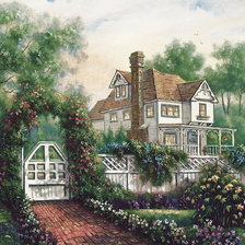 Схема вышивки «загородная усадьба»