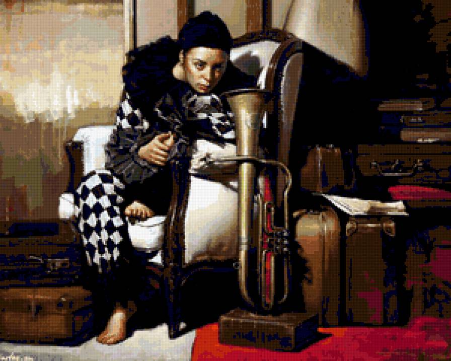 грустный клоун - картинка - предпросмотр