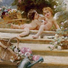 Схема вышивки «ангелы в саду»