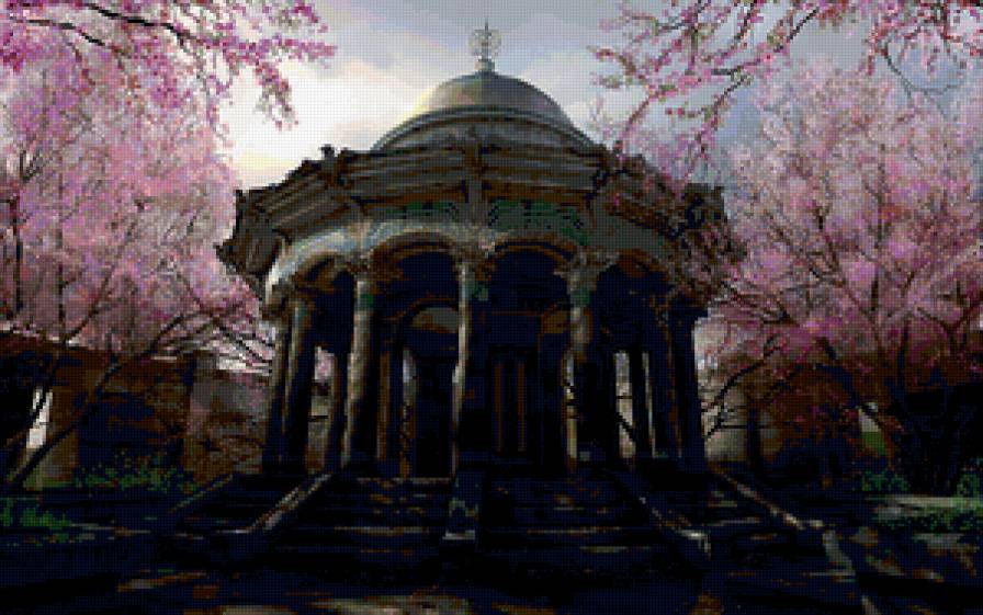 Япония - цветы, япония, сад, деревья - предпросмотр