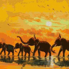 Схема вышивки «Семья слоников)»