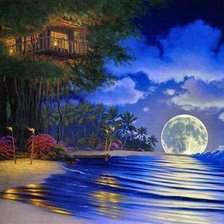 Схема вышивки «домик у моря»