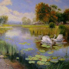 Схема вышивки «пейзаж»