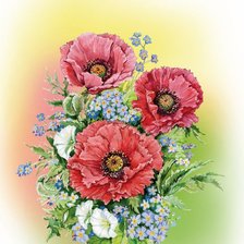 Схема вышивки «маки»