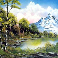 Схема вышивки «Горное озеро.»