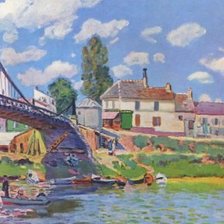 Схема вышивки «Мост в Аржентае Альфред Сислей»