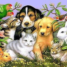 Схема вышивки «Домашние питомцы»