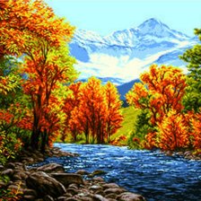 Схема вышивки «осенний пейзаж»