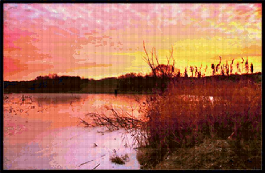 Рассвет - озеро, рассвет - предпросмотр