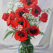 Схема вышивки «Маки в вазе»