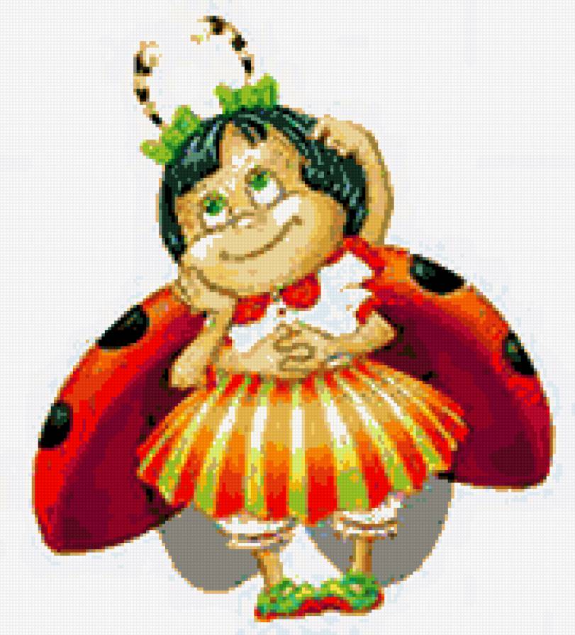 Божья коровка - насекомое, вышивка. крестик. детский мотив - предпросмотр