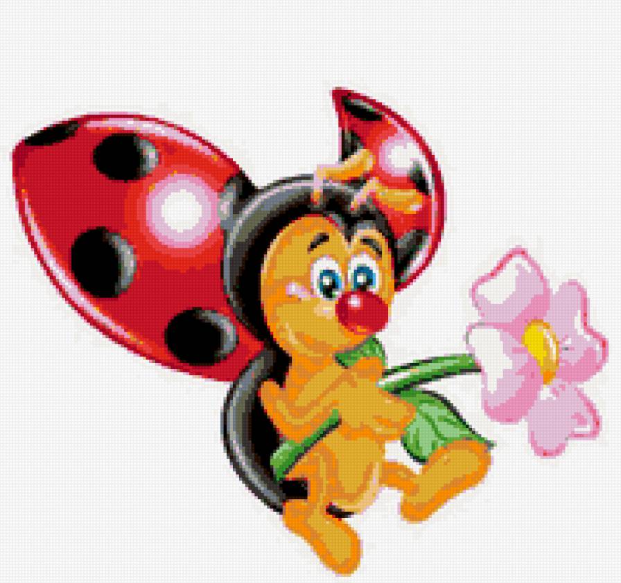 Серия "Божьи коровки" - насекомое, весело, вышивка, божьи коровки, детское - предпросмотр