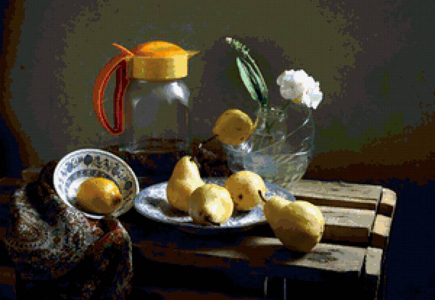 №349445 - фрукты, букет, натюрморт, цветы - предпросмотр