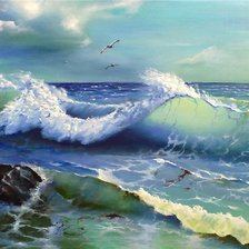 Схема вышивки «море»