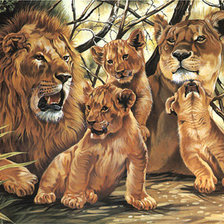 Схема вышивки «лев»