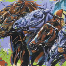 Схема вышивки «Скачки, старт, Louise Mizen»