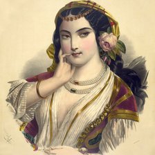 Схема вышивки «Портрет восточной девушки.»