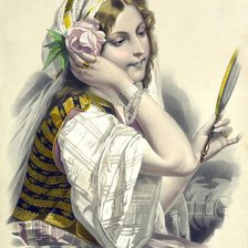 Схема вышивки «Девушка с зеркалом»