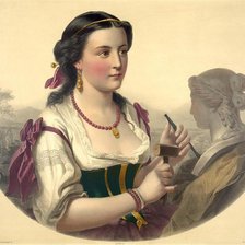 Схема вышивки «Девушка скульптор»