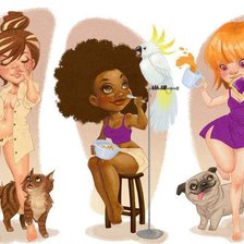 Схема вышивки «Девочки»