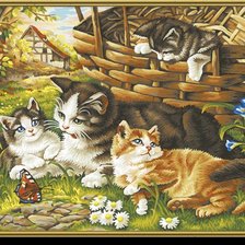 Схема вышивки «кошки»