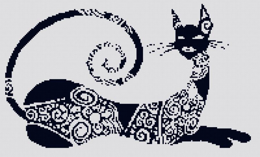 Грация - монохром, животное, кошка - предпросмотр