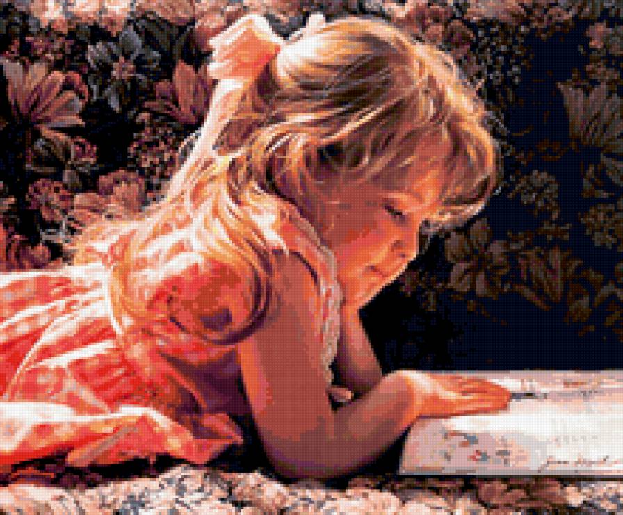 Девочка с книгой - дети, детская - предпросмотр