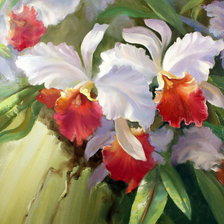 Схема вышивки «Орхидеи_батик»