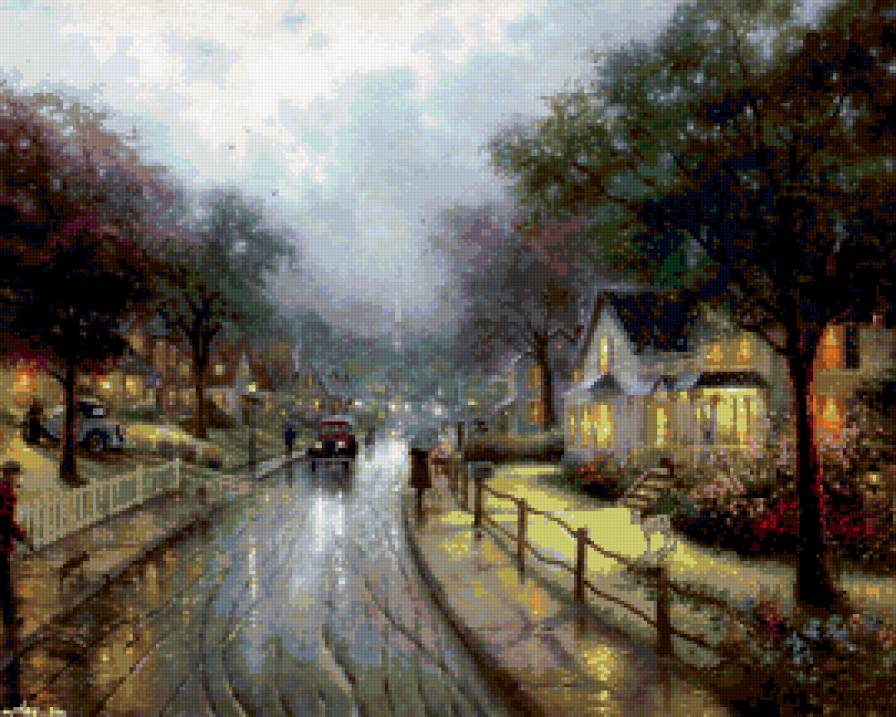 Под дождем - город, машины, дождь - предпросмотр