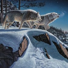 Схема вышивки «Волки»