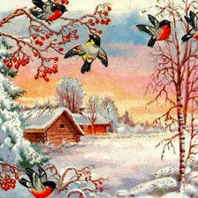 Схема вышивки «зимний пейзаж»