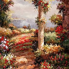 Схема вышивки «Вид на море.»